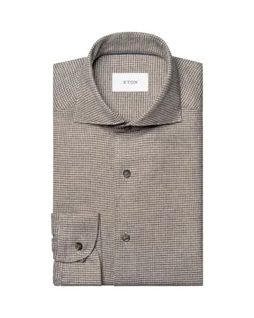 ETON Houndstooth Check Flannel Shirt 