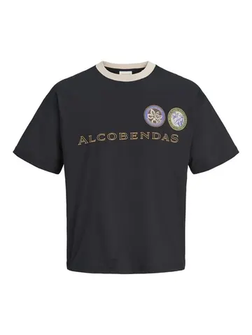 Jack & Jones JORATOCHA RINGER TEE SS CREW NECK Sort