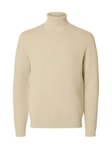 SELECTED SLHDANE LS KNIT STRUCTURE ROLL NECK 