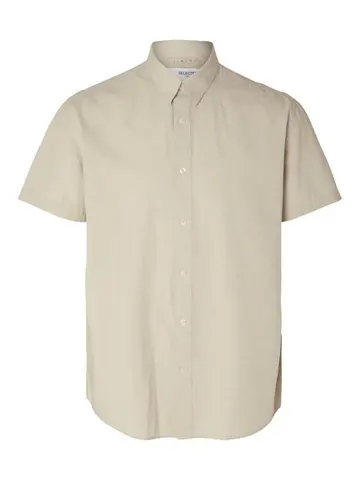 SELECTED SLHREGNEW-LINEN SHIRT SS CLASS 