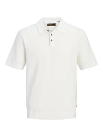 Jack & Jones JPRBLURILEY KNIT POLO SS SN Hvid