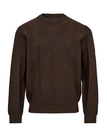 GARANT SIGNATUR O-NECK MODERN FIT Brun
