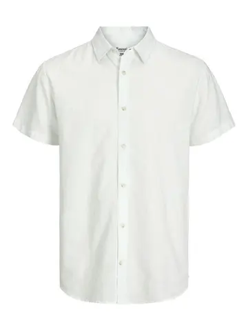 Jack & Jones JJESUMMER LINEN BLEND SHIRT SS SN Hvid