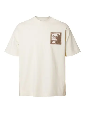SELECTED SLHLOOSENORMAN PRINT SS O-NECK TEE Hvid