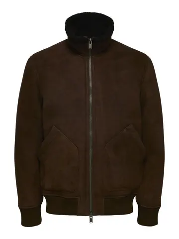 SELECTED SLHNORTON SHEARLING JKT  W Brun