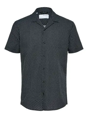 SELECTED SLHREGNEW-LINEN SHIRT SS RESORT W Blå
