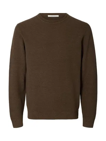 SELECTED SLHROSS LS KNIT STRUCTURE CREW NECK 