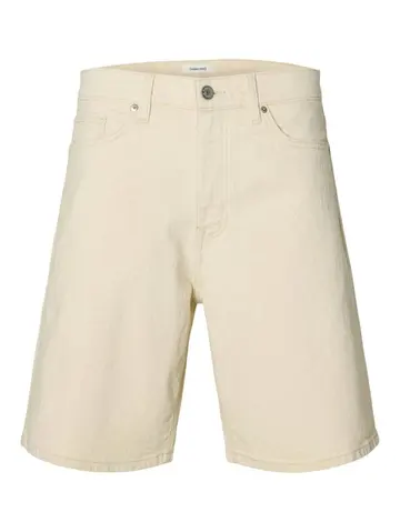 SELECTED SLMREG ALEX ECRU 704 DENIM SHORT NO Lysrød