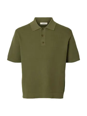 SELECTED SLHDANE SS KNIT RELAXED POLO NOOS Grøn