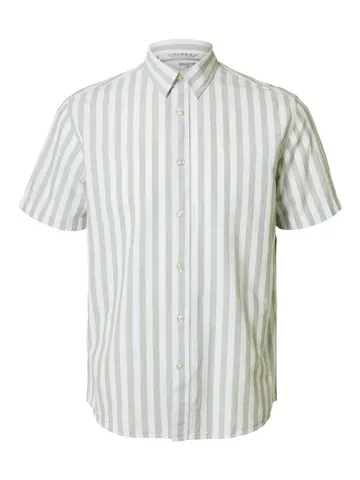 SELECTED SLHREG-NEW LINEN SHIRT SS NOOS Grøn