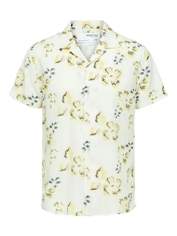 SELECTED SLHREGVIGGO SHIRT SS AOP W Hvid
