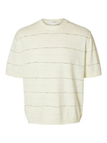 SELECTED SLHBERG SUN SS KNIT RELAXED TEE Hvid