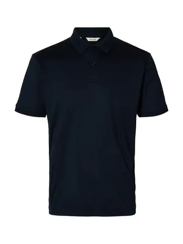 SELECTED SLHFAVE BUTTON SS POLO NOOS Navy