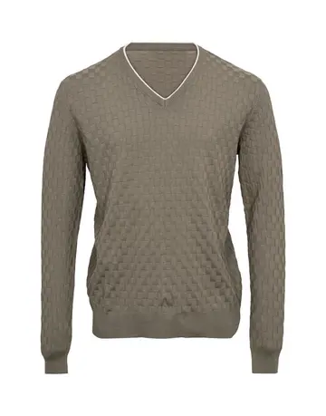 Black Blue V-neck knit regular fit 