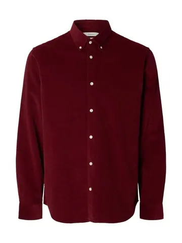 SELECTED SLHREGDANNI CORD BD LS SHIRT NOOS Rød