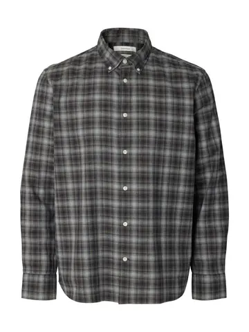 SELECTED SLMCOLE-JAY REG MELANGE LS SHIRT NO Blå