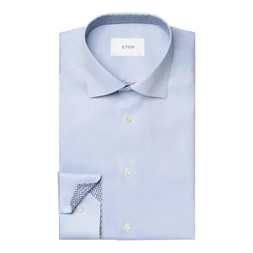 ETON Solid Signature Twill Geometric Effect Shirt 