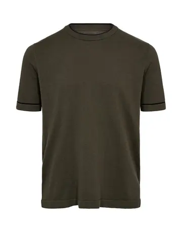 Garant Signatur Mens o-neck s/s modern fit Mørkgrøn