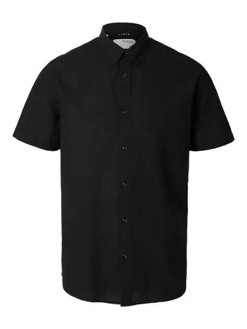 SELECTED SLHREGNEW-LINEN SHIRT SS CLASS 