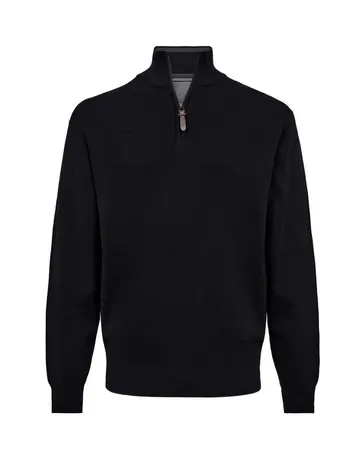 Thomas Regency Reg fit structure half zip Navy