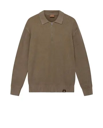 Mos Mosh MMGRoyce Zip Polo Knit Brun