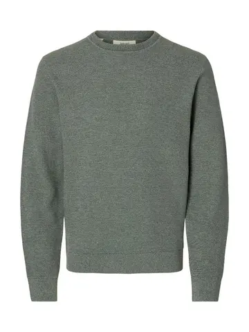 SELECTED SLHROSS LS KNIT STRUCTURE CREW NECK Grøn