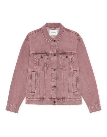 Les Deux Rally Light Pink Denim Jacket Pink