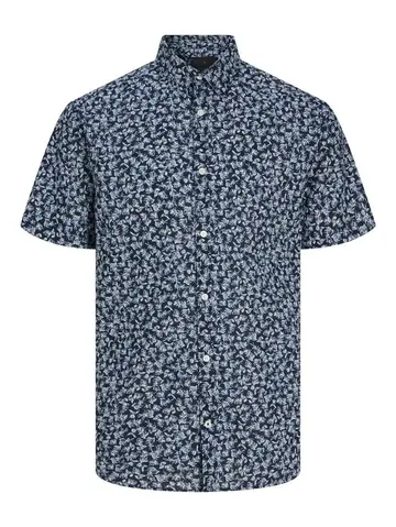 Jack & Jones JPRBLASUMMER LINEN BL. PRINT SS SHI Blå