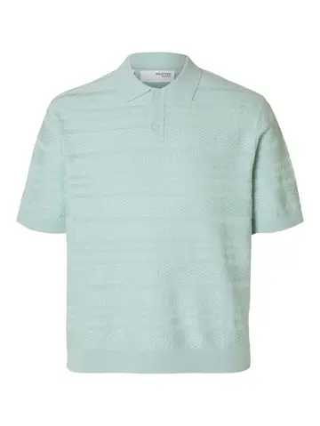 SELECTED SLHFOAM SS KNIT RELAXED STRUCTURE P Blå