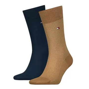 Tommy Hilfiger TH MEN SOCK 2P HERRINGBONE Brun
