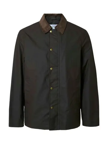 SELECTED SLHWALTER WAXED COTTON 2.0 JKT NOOS Brun