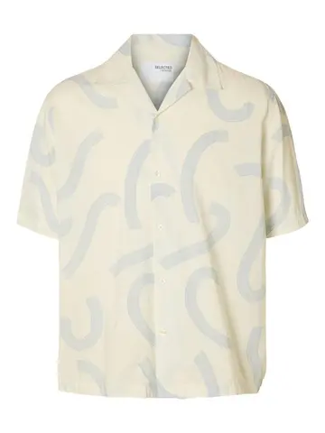 SELECTED SLHRLXAIR MIX SS SHIRT Hvid