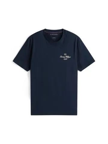 Tommy Hilfiger OUTLINE FLAG SCRIPT TEE Blå