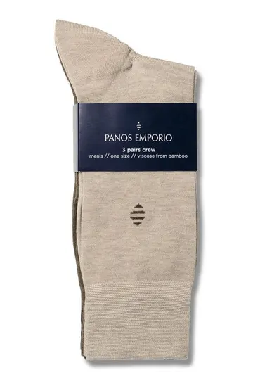 PANOS PE 3PK DANIEL BAMBOO CREW Brun
