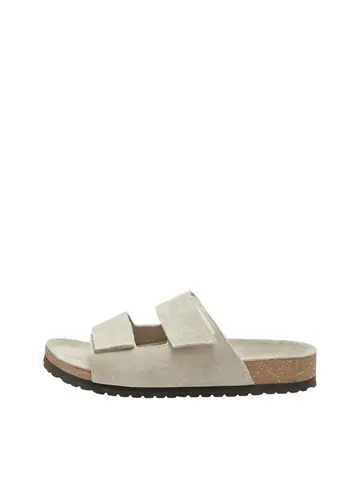 SELECTED SLHBASTIAN SUEDE STRAP SLIDER Hvid