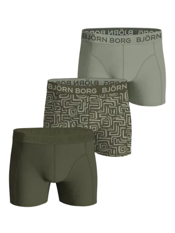 Björn Borg COTTON STRETCH BOXER 3p, MULTIPACK 8 Grøn