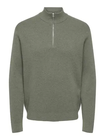 Only & Sons ONSTING REG HALF ZIP KNIT NOOS Grå