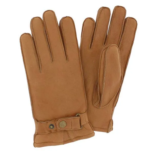 Handskkompaniet Herrehandske i hjorteskind i Cognac farve Str. 9,5 Cognac