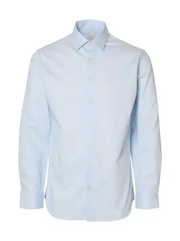 SELECTED SLHSLIM-PERFORMANCE SHIRT LS AOP NO Blå
