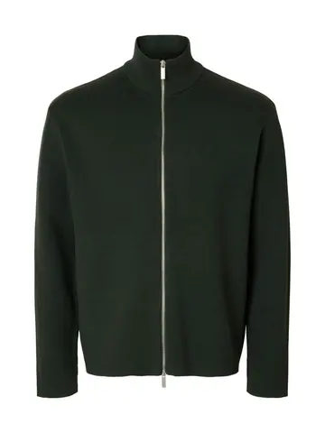 SELECTED SLHTELLER FN RELAXED ZIP CARDIGAN N Grøn