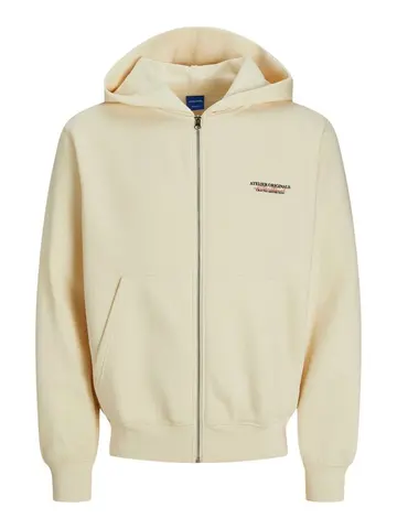 Jack & Jones JORISLINGTON SWEAT ZIP HOOD Hvid