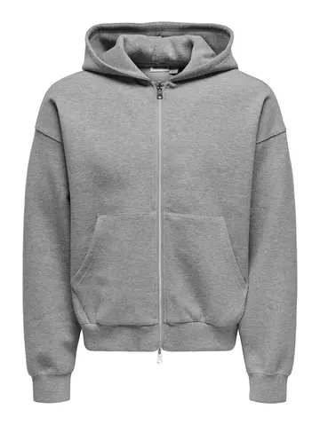 Only & Sons ONSGOYLE BOXY LS SCUBA ZIP HOODIE N 