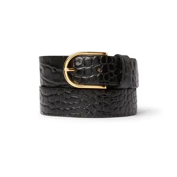 Saddler Safira Læderbælte Sort Croco 80 cm Sort