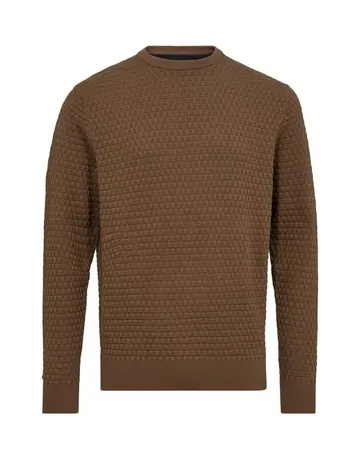 Garant O-neck regular fit Mørkbrun