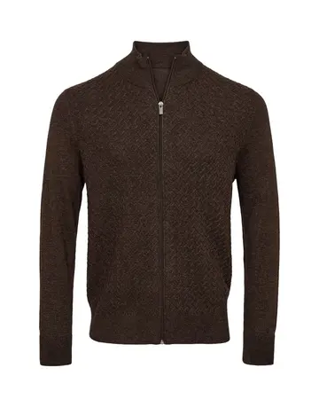Garant Signatur Cardigan modern fit Mørkbrun