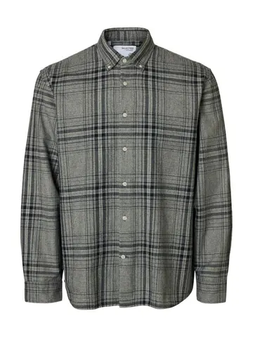 SELECTED SLHREGNOAH MIX BDWN LS SHIRT CAMP Blå