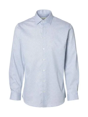 SELECTED SLHSLIM-PERFORMANCE SHIRT LS AOP NO Hvid