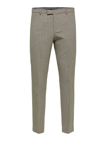 SELECTED SLHSLIM-ELON GREY PINSTRIPE TRS FLE Grå