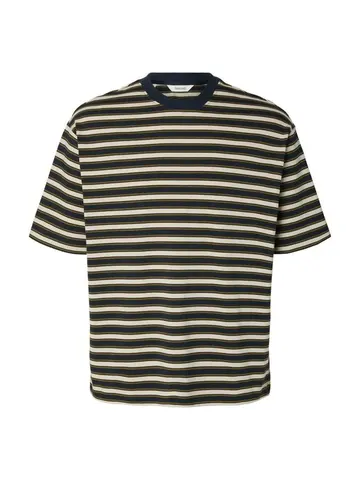 SELECTED SLMRELAXASPEN 2-PLY STRIPE SS NOOS Blå