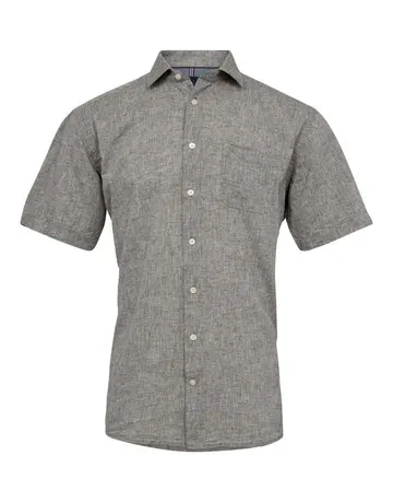 Black Blue s/s regular fit linen look 